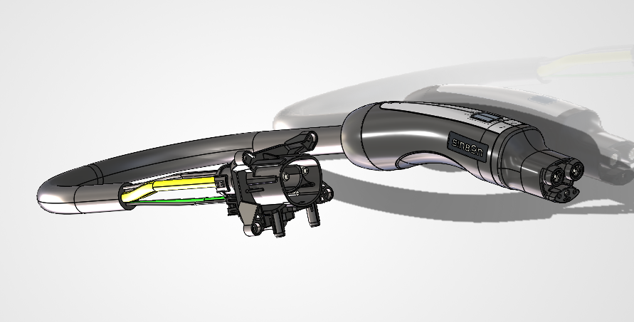 Render of the NACS Sinbon charger the digital twin was modelled around.