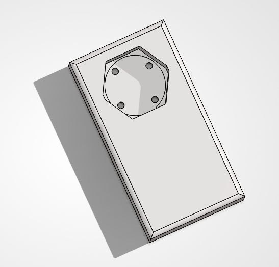 Top view of the universal top, showing the female mechanical lock recess.