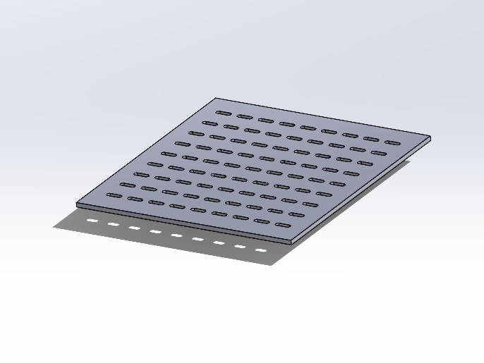 Render of the perforated base plate.