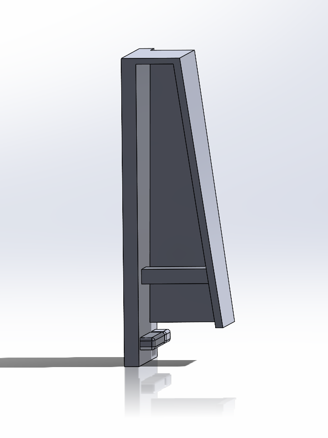 Section view of a wall showing the closed bottom snap component.